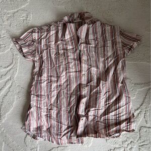 Free people Striped Button-Up Shirt Womens boyfriend xs nwot